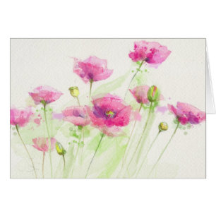 Gemalte Aquarellmohnblumen 3