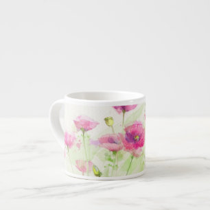 Gemalte Aquarellmohnblumen 3 Espressotasse
