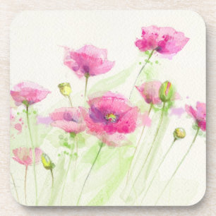 Gemalte Aquarellmohnblumen 3 Getränkeuntersetzer