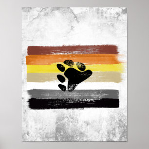 GEMALTE BÄR-STOLZFLAGGE UND SYMBOL POSTER