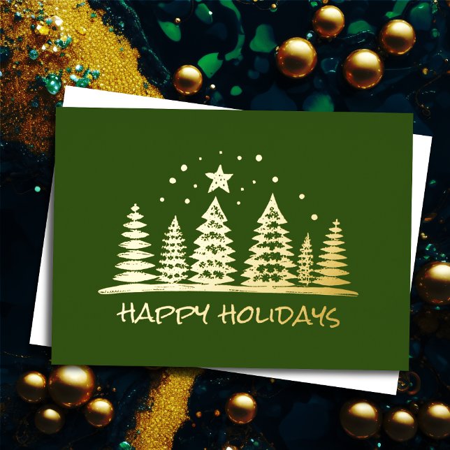 Gemalte Bäume glückliche Tage Folien Feiertagskarte (Von Creator hochgeladen)