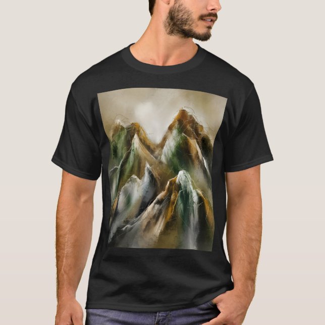 Gemalte Berge T-Shirt (Vorderseite)