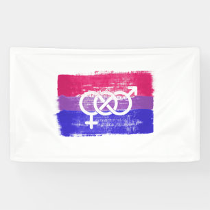 GEMALTE BISEXUELLE SYMBOL STOLZFLAGGE BANNER