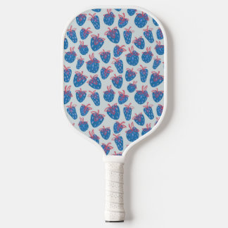 Gemalte blaue Erdbeeren Pickleball-Schläger Pickleball Schläger