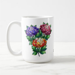 Gemalte Blume mit Vers von 2 Korinthen 5:7 Kaffeetasse