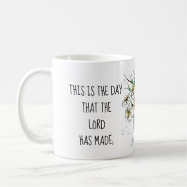 Gemalte Blume, Vers. von Psalm 118:24 Kaffeetasse