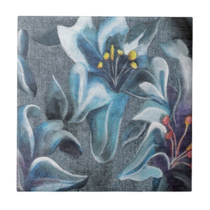 gemalte Blumen Fliese