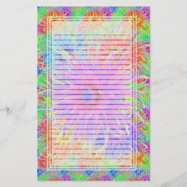 Gemalte Dahlien zeichneten Briefpapier (Vorderseite)