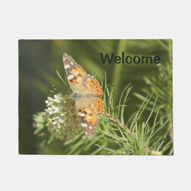 Gemalte Dame Butterfly Fußmatte (Vorderseite)