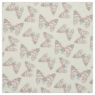 Gemalte Dame schwärzte Kunstschmetterlingsgewebe Stoff