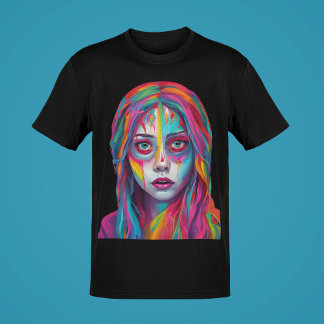 Gemalte Frau in Verzweiflung Trend für Grafikdesig T-Shirt