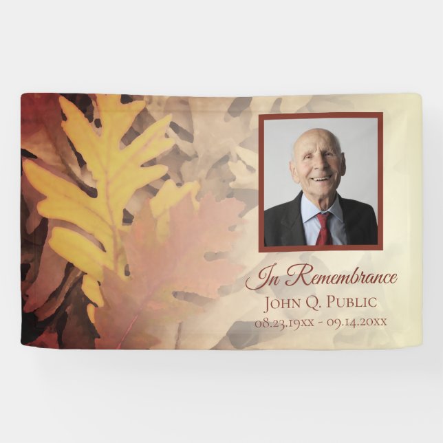 Gemalte Herbstlaube Feier der Lebensbeerdigung Banner (Horizontal)