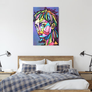 Gemalte Kunst Frau Leinwanddruck