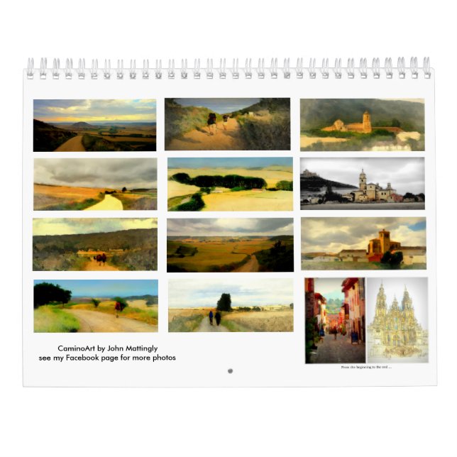 Gemalte Landschaften entlang dem Camino De Kalender (Rückseite)