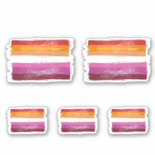 GEMALTE LESBEN-STOLZ-FLAGGE SONNENUNTERGANG-STREIF AUFKLEBER