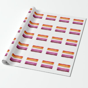 GEMALTE LESBEN-STOLZ-FLAGGE SONNENUNTERGANG-STREIF GESCHENKPAPIER