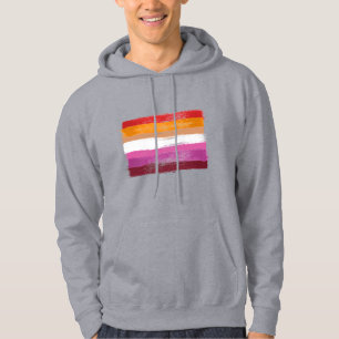 GEMALTE LESBEN-STOLZ-FLAGGE SONNENUNTERGANG-STREIF HOODIE
