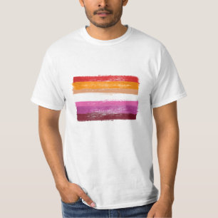 GEMALTE LESBISCHE STOLZFLAGGE SONNENUNTERGANG STRE T-Shirt