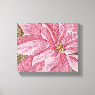 Gemalte Poinsettia-WeihnachtsBlume Leinwanddruck