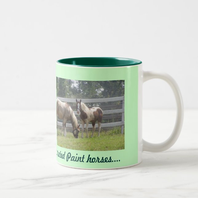 Gemalte Ponys Zweifarbige Tasse (Rechts)