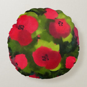 Gemalte Poppies Perfekte florale Kunst Rundes Kissen