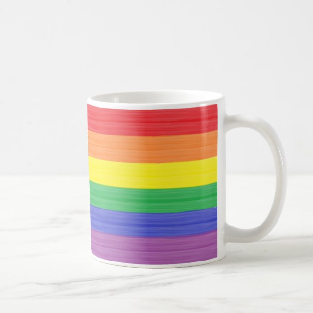 Gemalte Regenbogen-Flagge Kaffeetasse (Rechts)