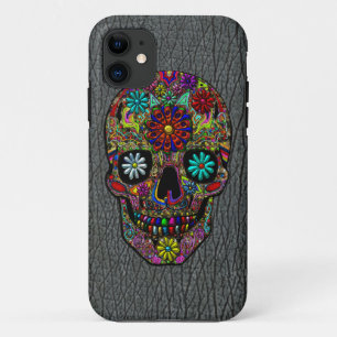 Gemalte Schädel-Blumenkunst Case-Mate iPhone Hülle