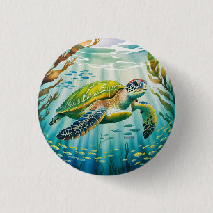 Gemalte Schildkröte Button