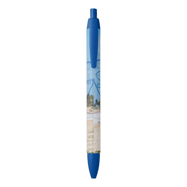 Gemalte "Sommer-" Herz-Typografie-Strand-Szene Kugelschreiber (Rückseite (Vertikal))