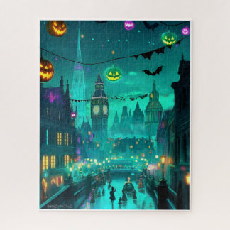 GEMALTE SPOOKY HALLOWEEN-SZENE C1900