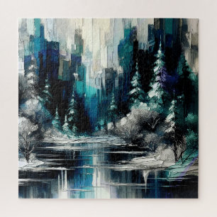 Gemalte Stadt-Winterlandschaft 1006