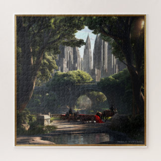 GEMALTE SZENE EINES STADTparks um 1900