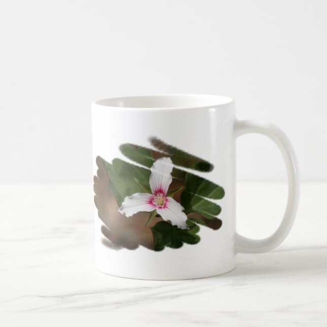 Gemalte Trillium-Wildblume Tasse (Rechts)