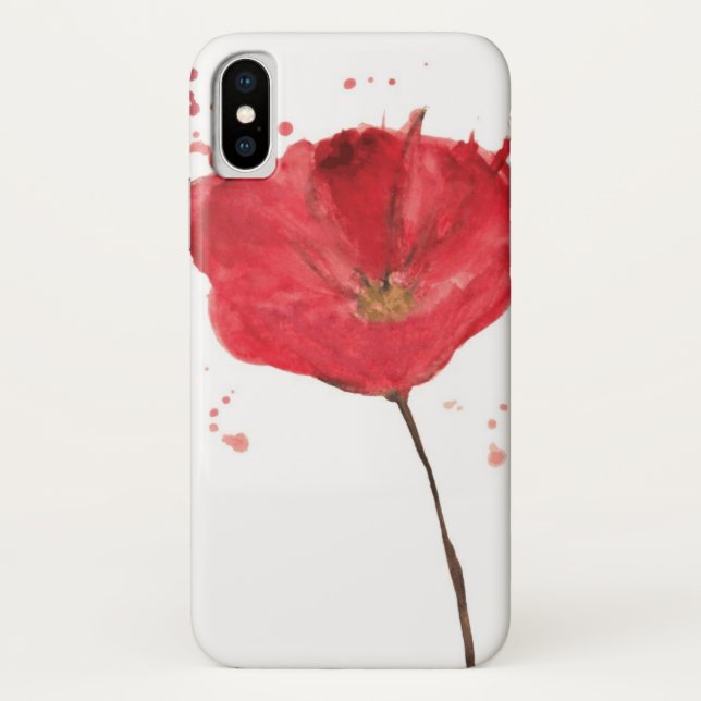 Gemalte Watercolormohnblumen-Blume 2 Case-Mate iPhone Hülle (Rückseite)