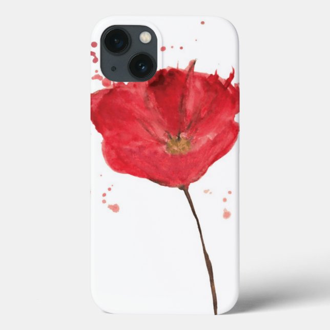 Gemalte Watercolormohnblumen-Blume 2 Case-Mate iPhone Hülle (Rückseite)