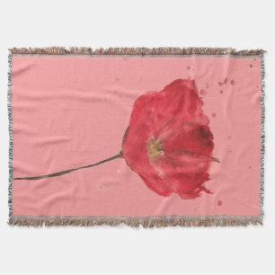 Gemalte Watercolormohnblumen-Blume 2 Decke