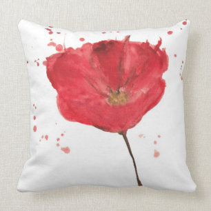 Gemalte Watercolormohnblumen-Blume 2 Kissen