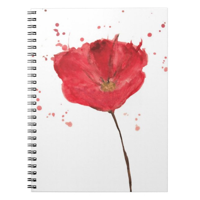 Gemalte Watercolormohnblumen-Blume 2 Notizblock (Vorderseite)