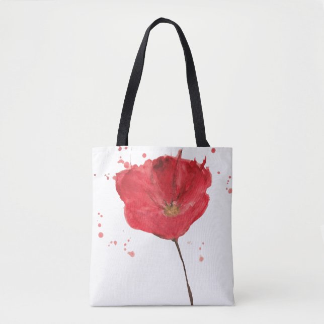 Gemalte Watercolormohnblumen-Blume 2 Tasche (Vorderseite)