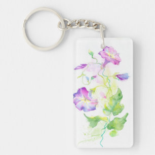 Gemalte Watercolorwinden-Blumen Schlüsselanhänger