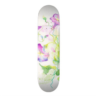 Gemalte Watercolorwinden-Blumen Skateboard