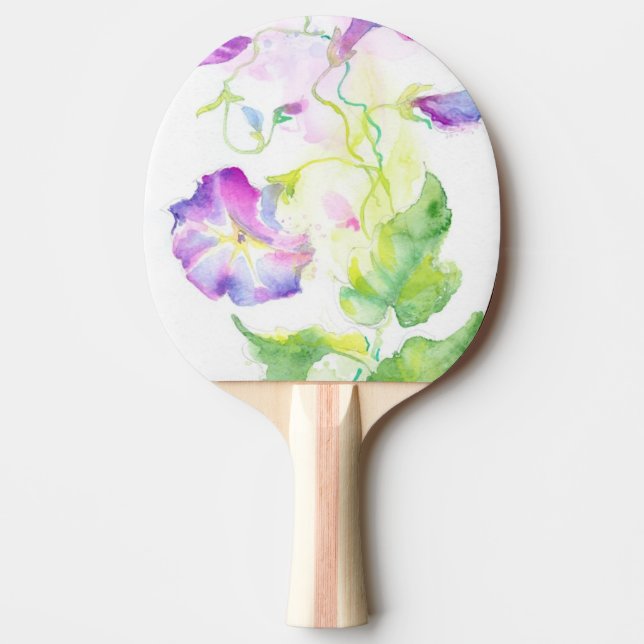 Gemalte Watercolorwinden-Blumen Tischtennis Schläger (Vorderseite)