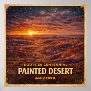 Gemalte Wüste Arizona Centennial Poster