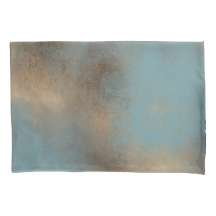 Gemalter Aquamarin-Blauer zeitgenössischer Kissenbezug