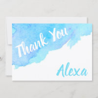 Gemalter Aquarell-Blau-Türkis