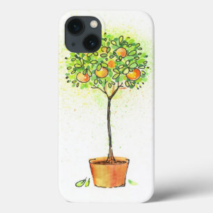 Gemalter Aquarellzitrusfruchtbaum im Topf Case-Mate iPhone Hülle