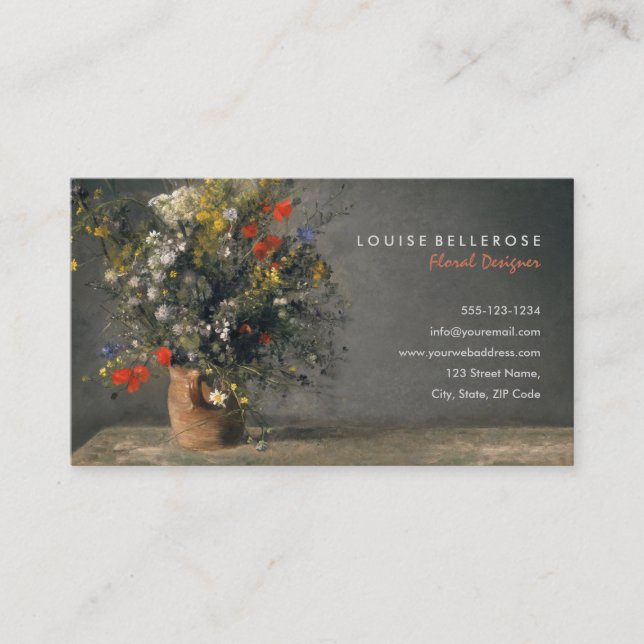 Gemalter Blumendesigner-Blumen-Stylist Visitenkarte (Vorderseite)