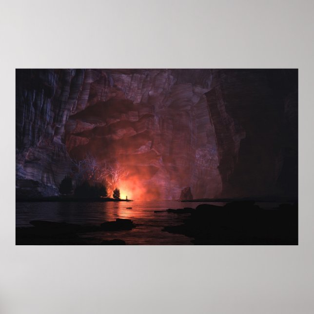 Gemalter Canyon (Nacht) Poster (Vorne)
