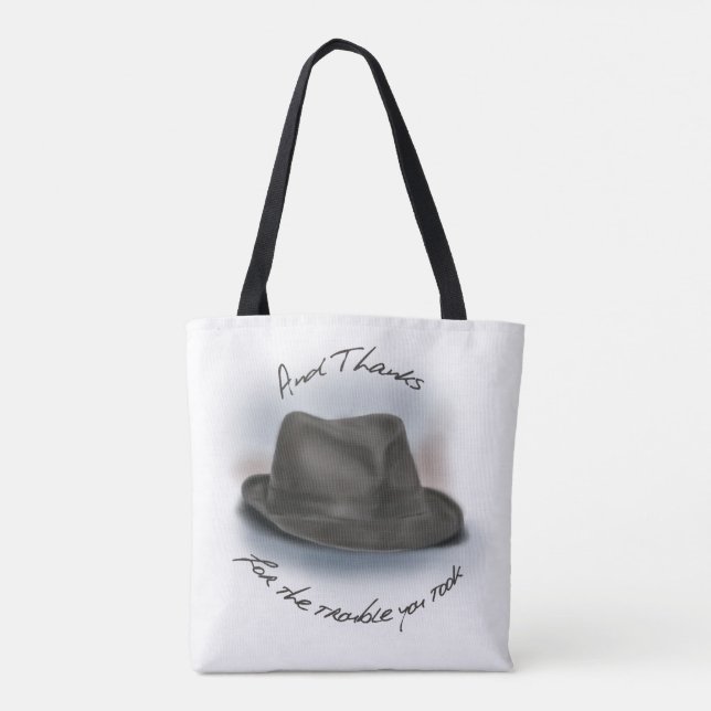 Gemalter Fedora-Hut für Leonard Tasche (Rückseite)