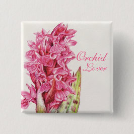 Gemalter Knopf Kunst der Orchidee Liebhaber Button